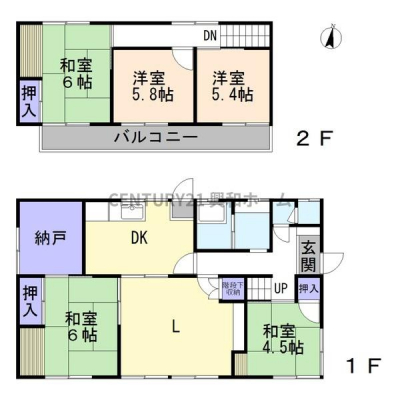 Ԏ}@yiz4500~ynʐρF243.32[gi73.60؁jʐρF125.95[gi38.10؁jԎF5LDKzNF1970N5FZ