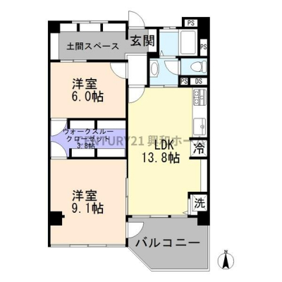 Ԏ}@yiz1290~ԎF2LDKLʐρF69.66[goRj[ʐρF9.00[g\FS؃RN[g5K4KǗ`ԁFǗ