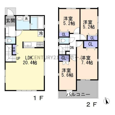 �Ԏ��}�@�y2�����z7480���~���y�n�ʐρF155.27�������[�g���i46.96�؁j�������ʐρF96.47�������[�g���i29.19�؁j���Ԏ�F4LDK���z�N���F2026�N4������